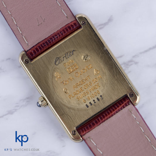 Cartier Must De Cartier Tank 23 mm Unisex Quartz Vermiel Silver Roman 925