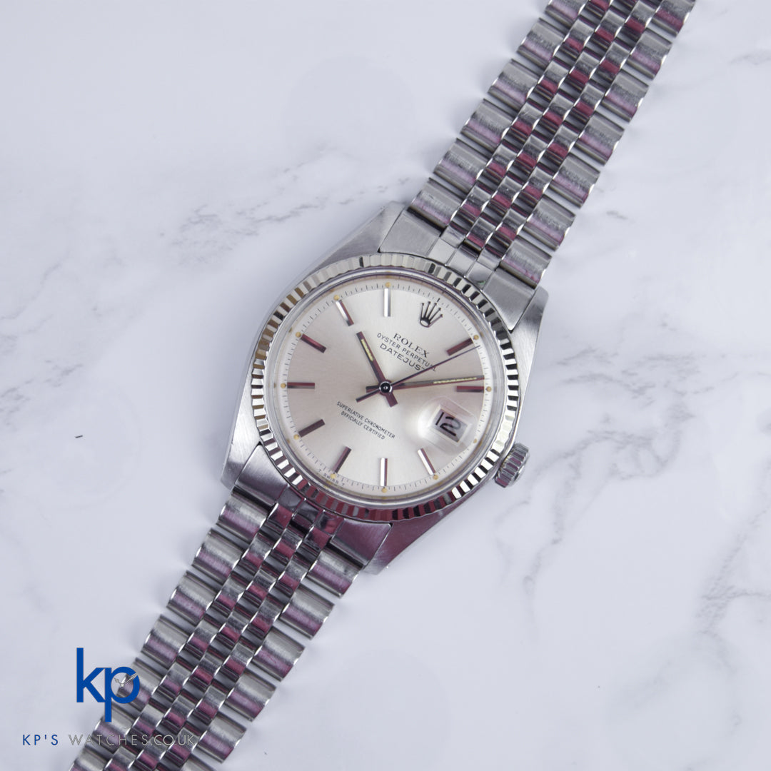 Rolex Datejust 36 mm Steel WG Silver Dial 1601 Vintage Automatic Jubilee Fluted