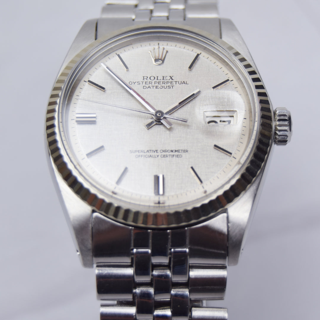 Vintage Mens Rolex 36 1601 Linen Dial Automatic Jubilee