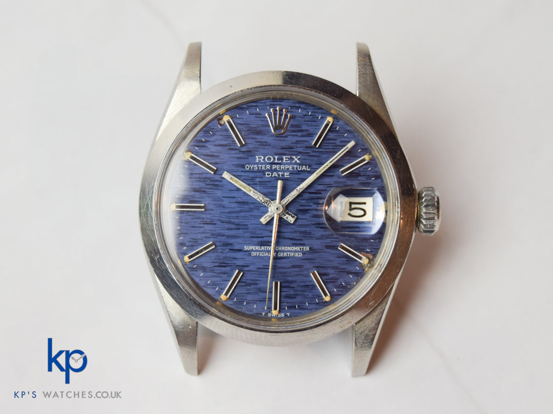 Vintage Rolex Oyster Perpetual Date 34 mm 1500 Blue Dial