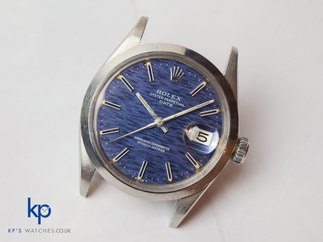 Vintage Rolex Oyster Perpetual Date 34 mm 1500 Blue Dial