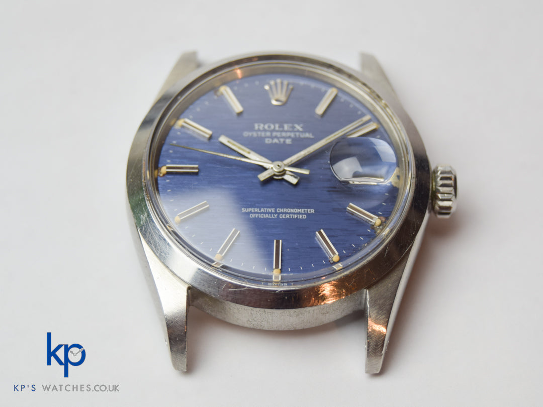 Vintage Rolex Oyster Perpetual Date 34 mm 1500 Blue Dial