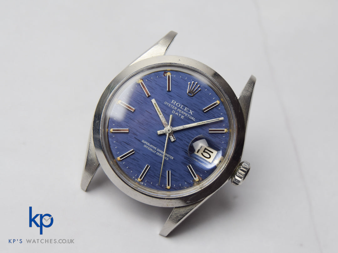 Vintage Rolex Oyster Perpetual Date 34 mm 1500 Blue Dial