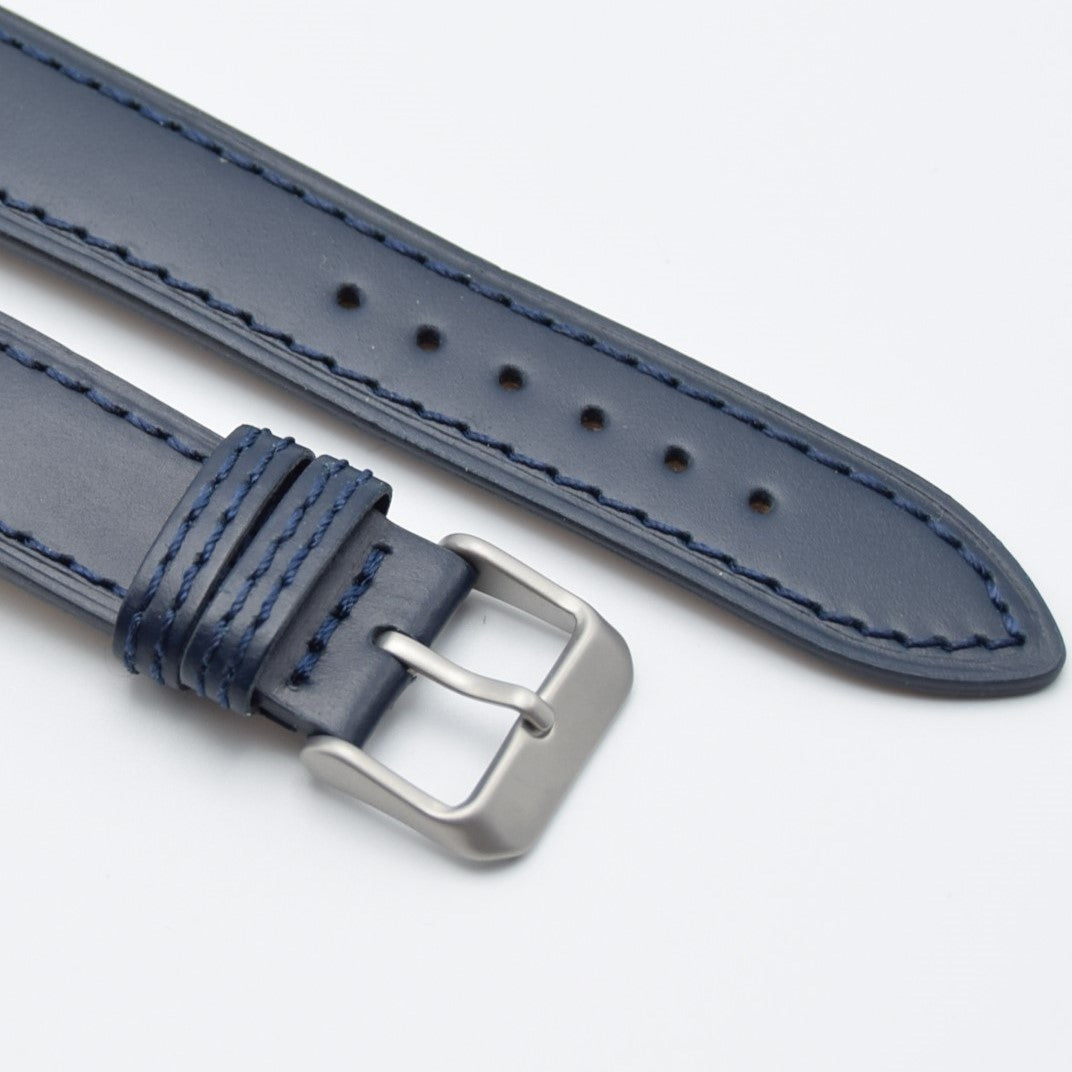 The Majd - Calfskin Leather Stitch Sports Strap - Navy