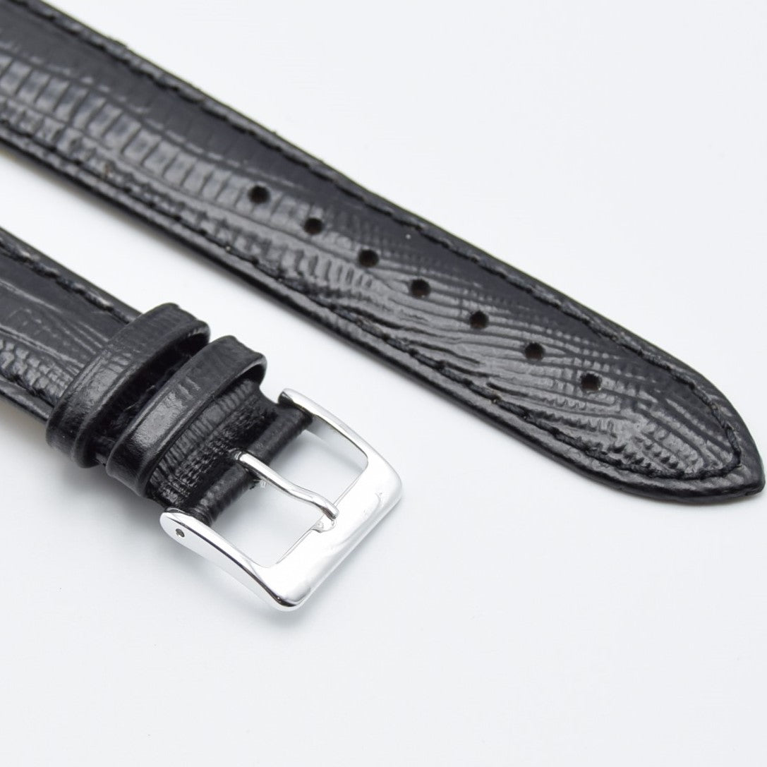 The Carmen - Lizard Grain Calfskin Leather Strap - Black