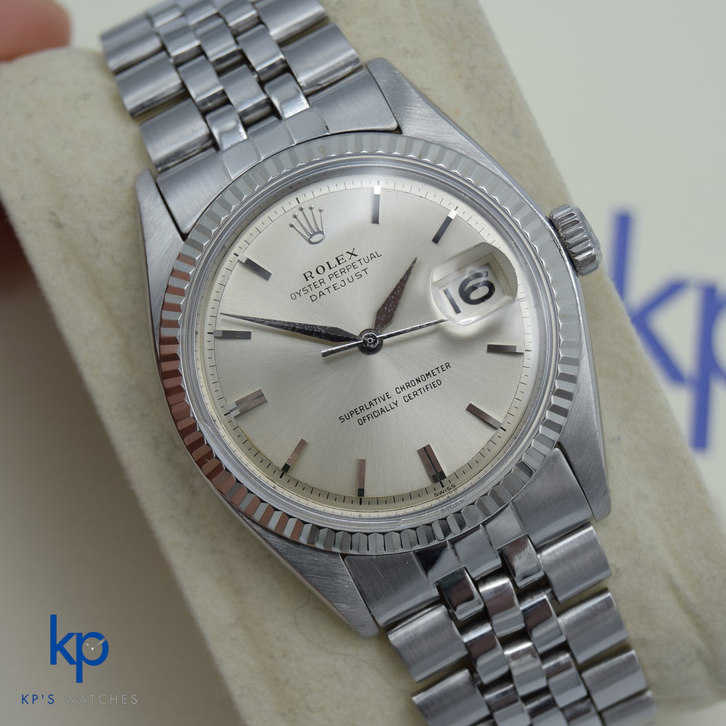 1960s Rolex Datejust 36 Leaf Hands Gold and Steel Jubilee Automatic Warranty