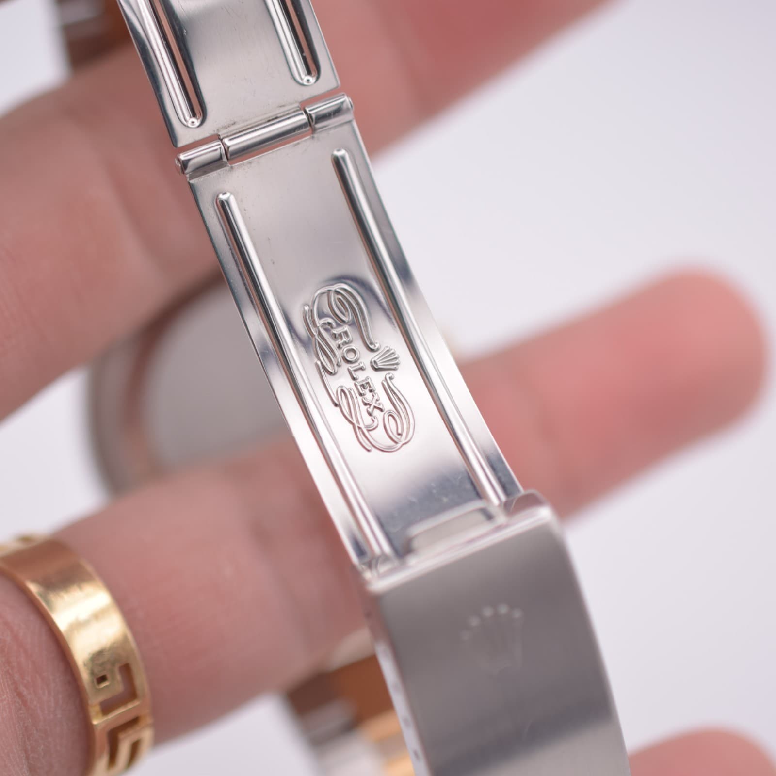Rolex Date 15233 Blue Arabic Dial Two Tone Steel Gold 34mm Watch 2002