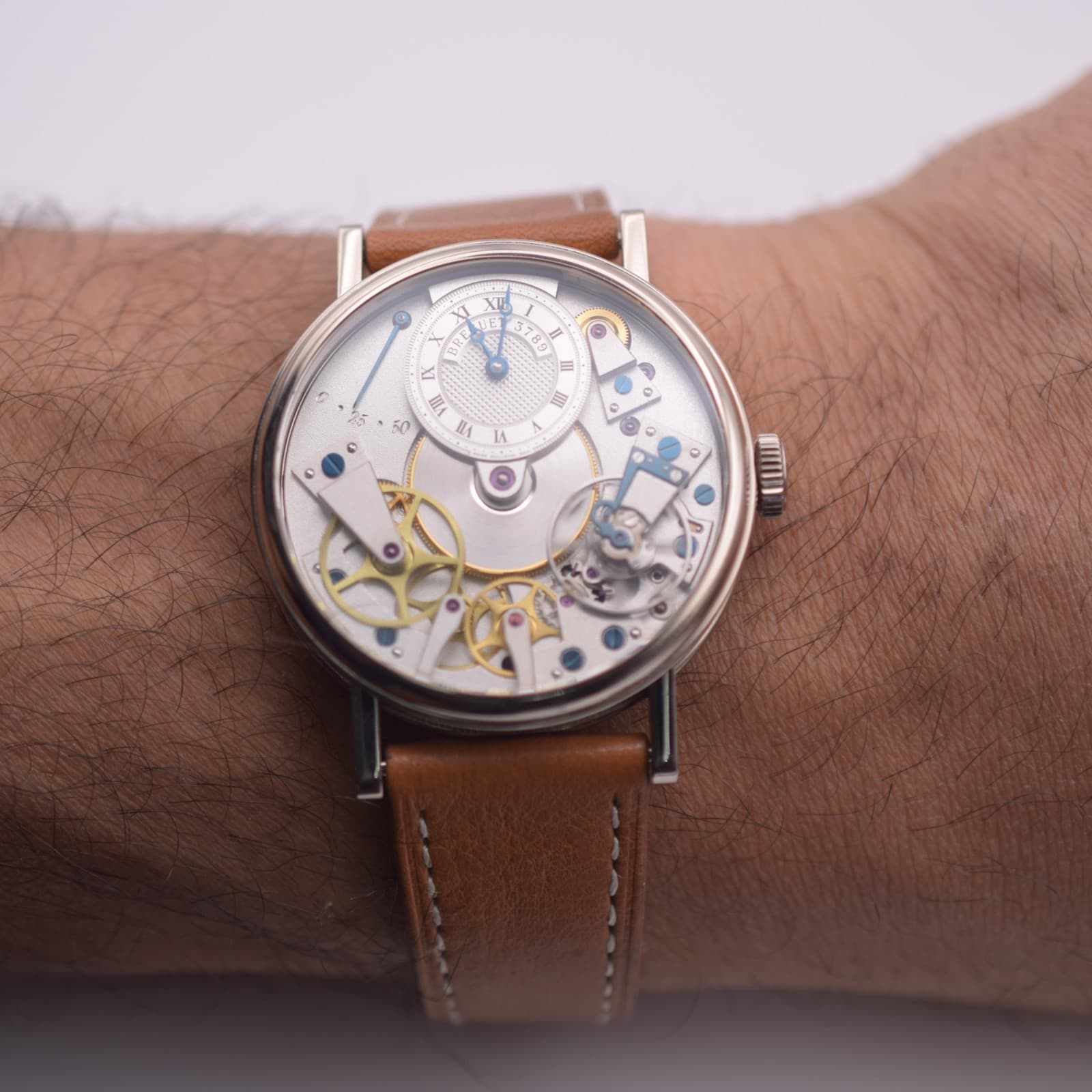 Circa 2006 Breguet Tradition 7027 37 mm 18k White Gold Open-Worked Dial