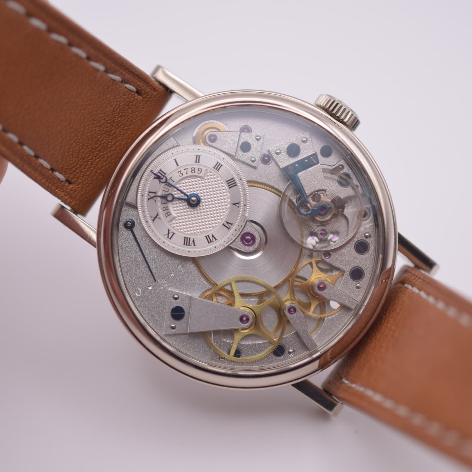 Circa 2006 Breguet Tradition 7027 37 mm 18k White Gold Open-Worked Dial