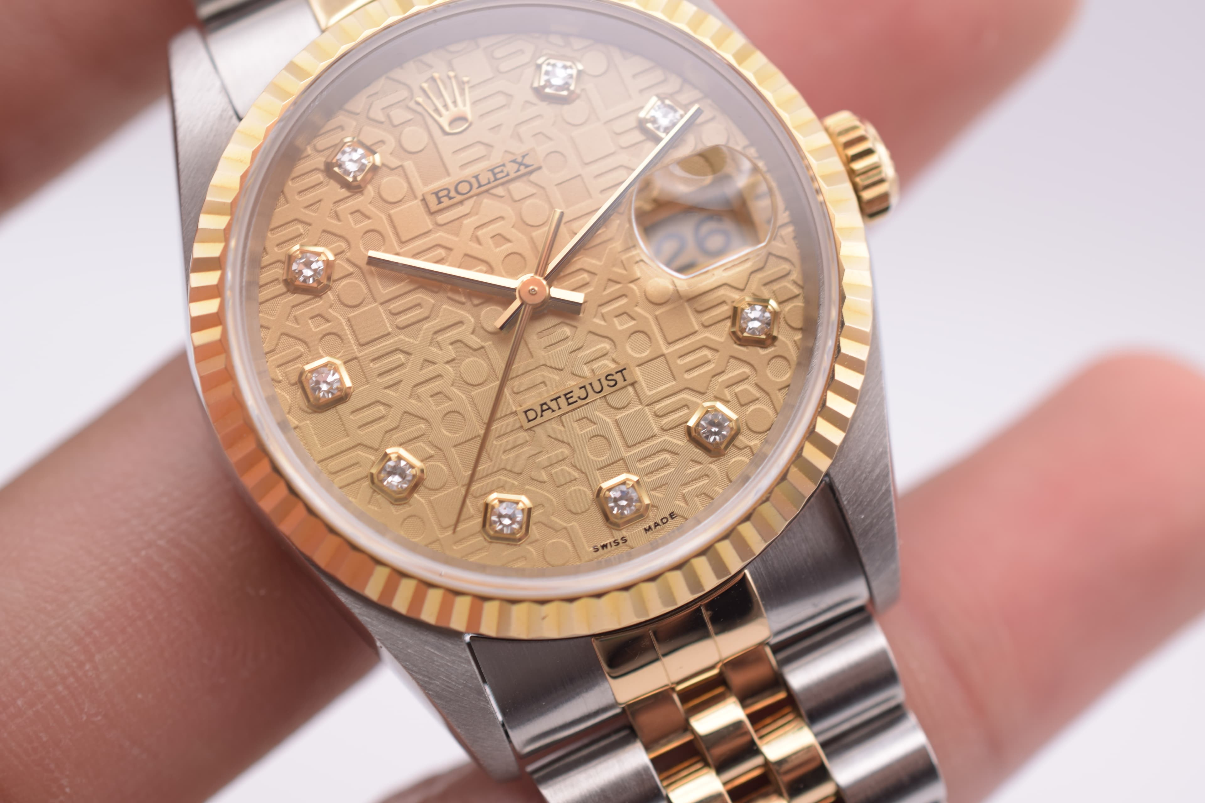 Rolex Datejust 16233G Diamond Dial Box & Papers photo 9