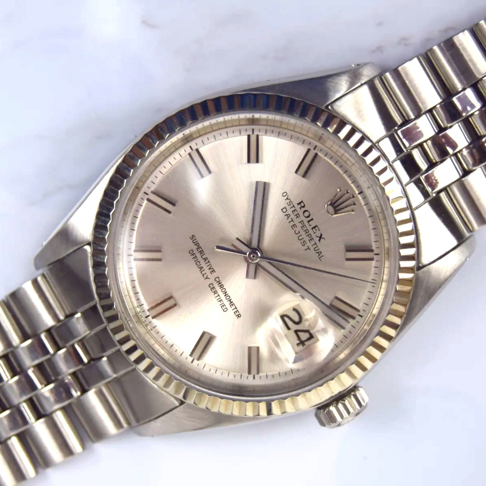 Rolex datejust Wide Boy — front view