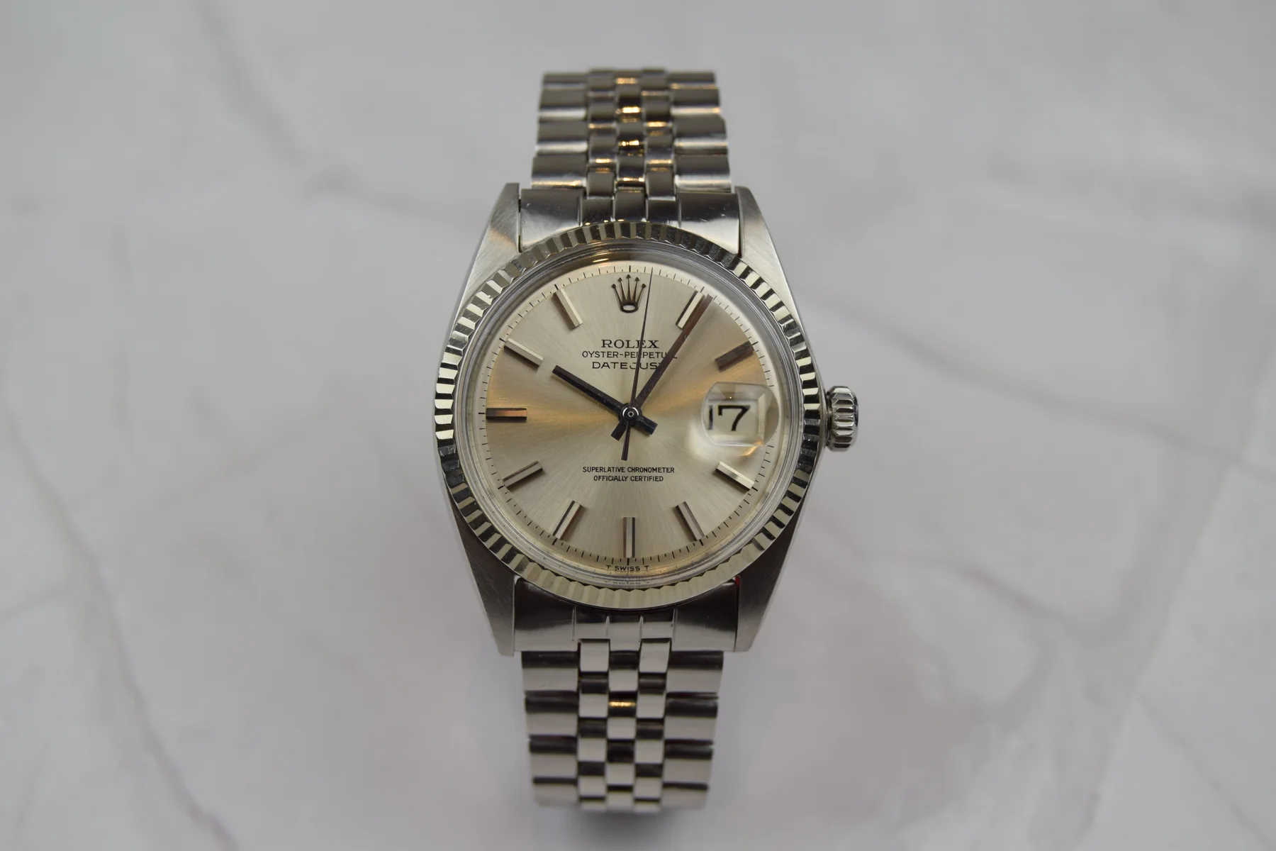 Rolex 1601 Datejust Silver — front view