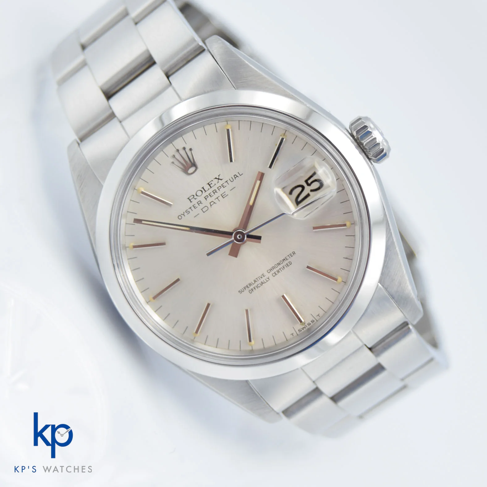 Rolex Date Silver — front view
