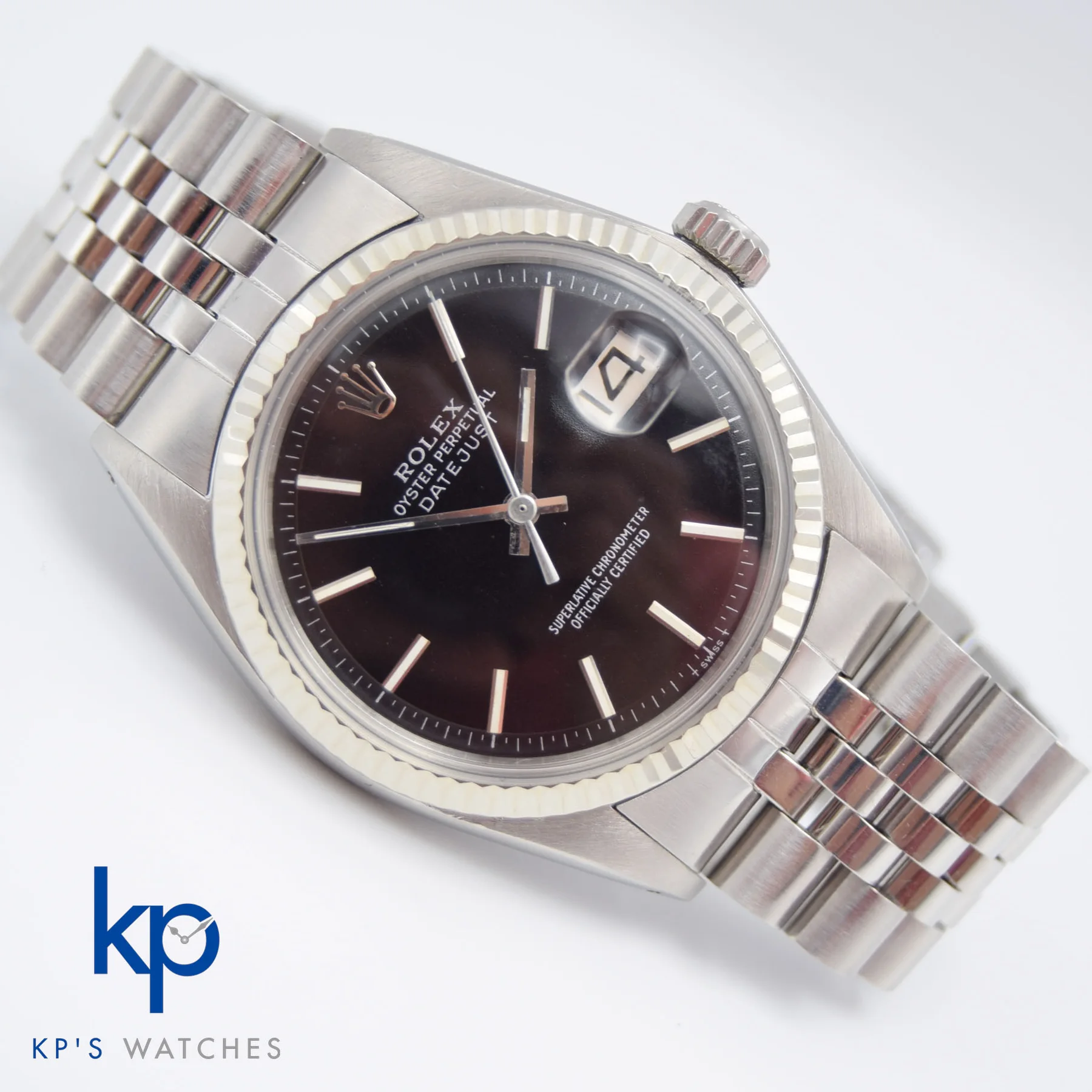 Rolex Datejust Black Dial — front view