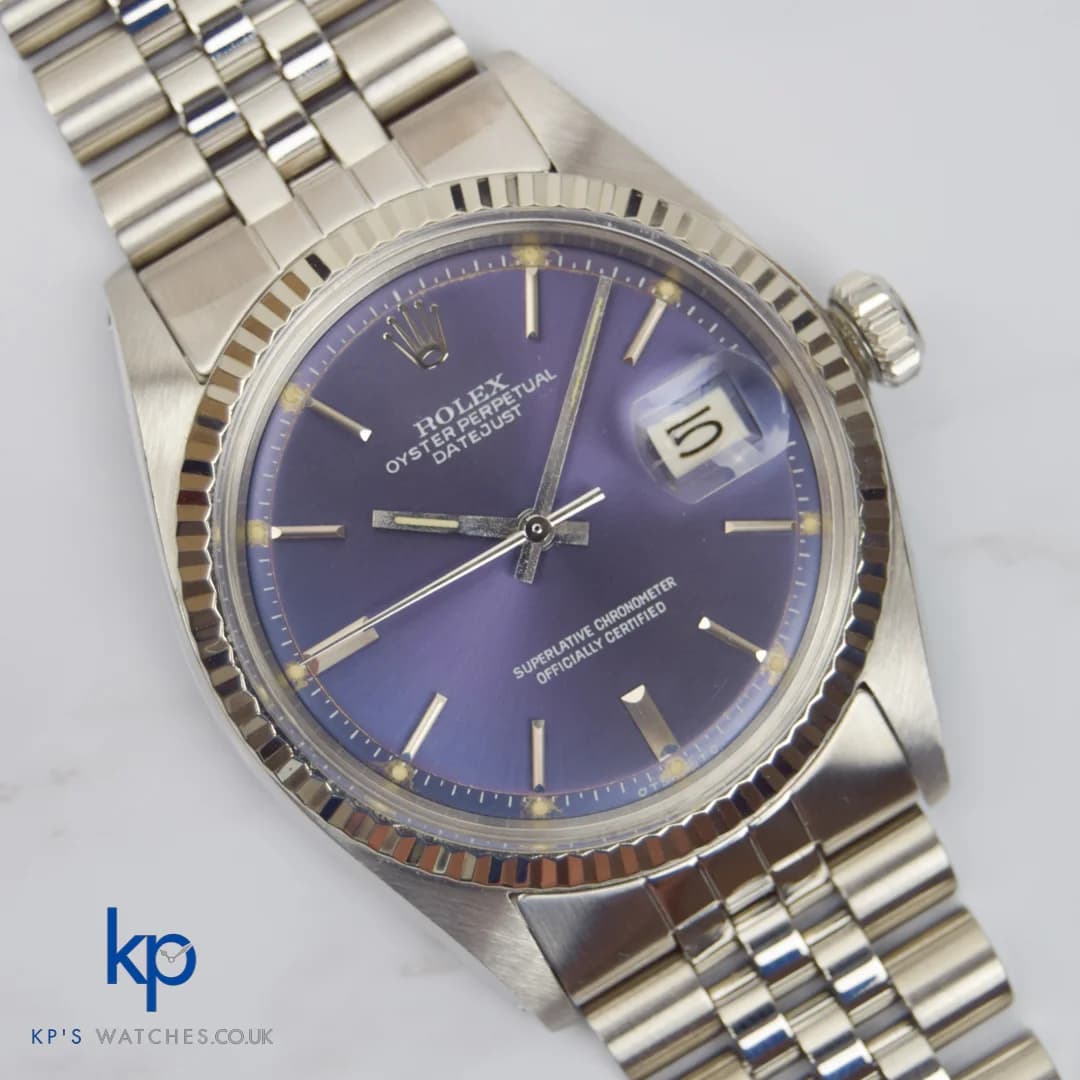 Rolex datejust Purple dial — front view