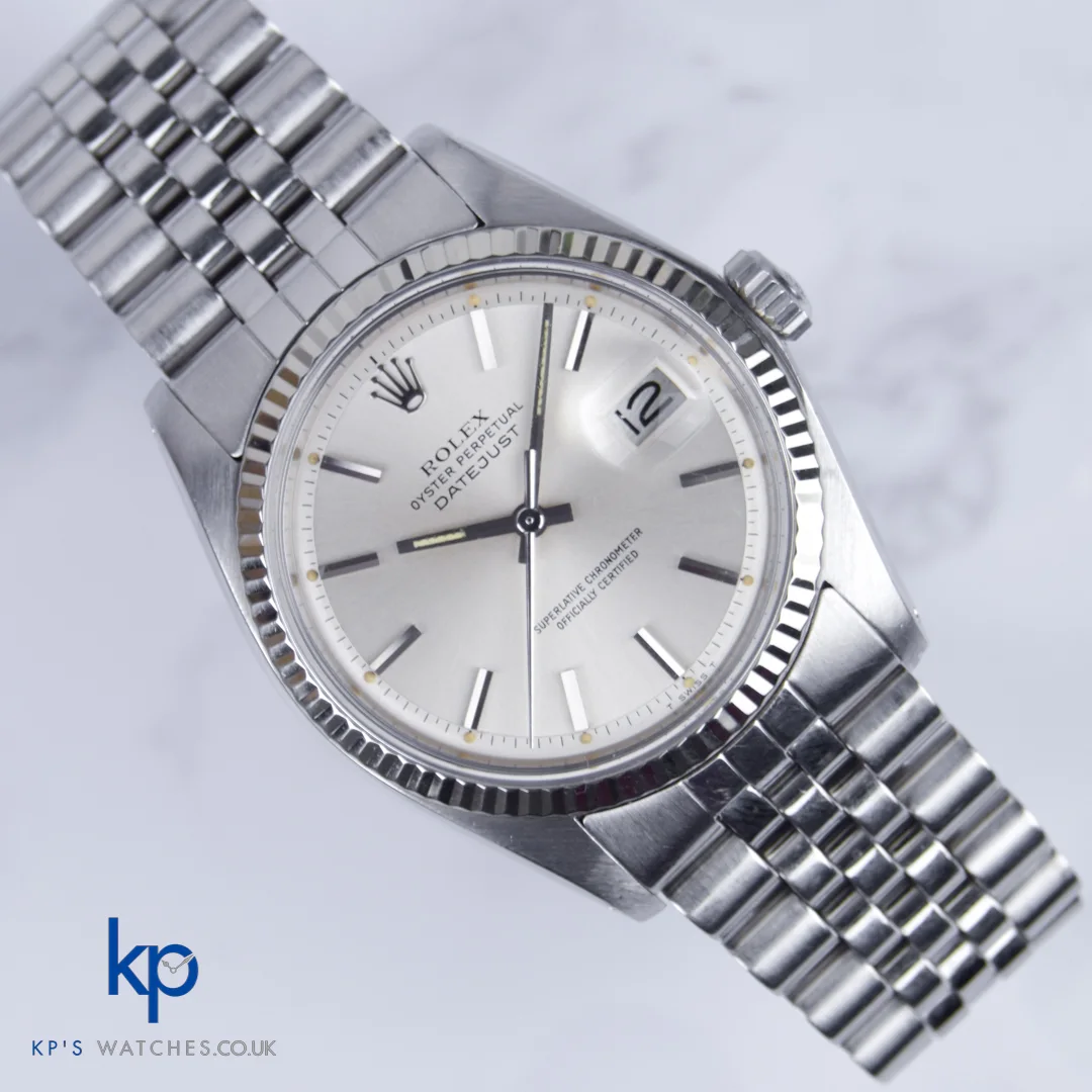 Rolex datejust silver dial — front view