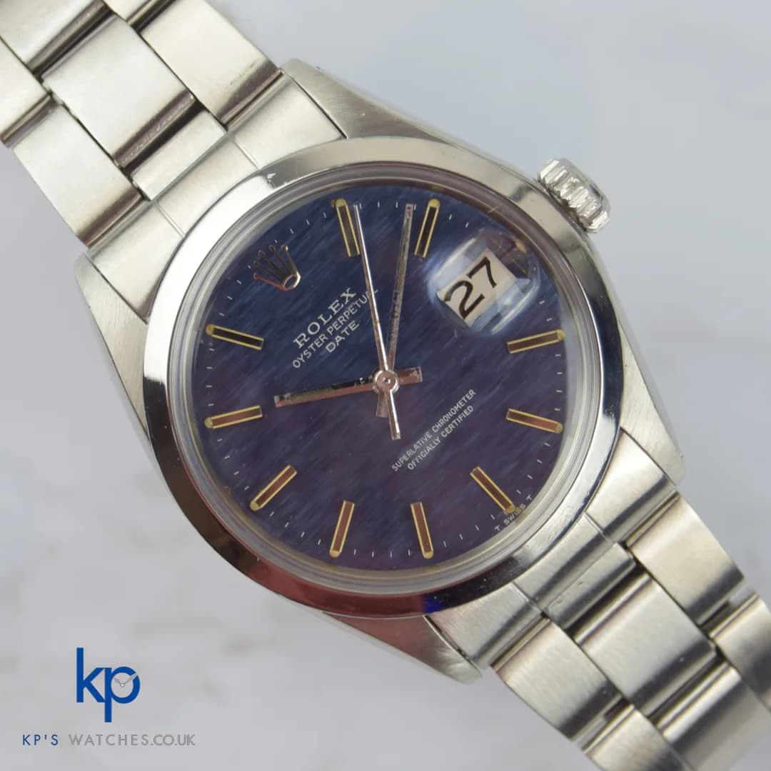 Rolex Oyster Perpetual Date Blue — front view
