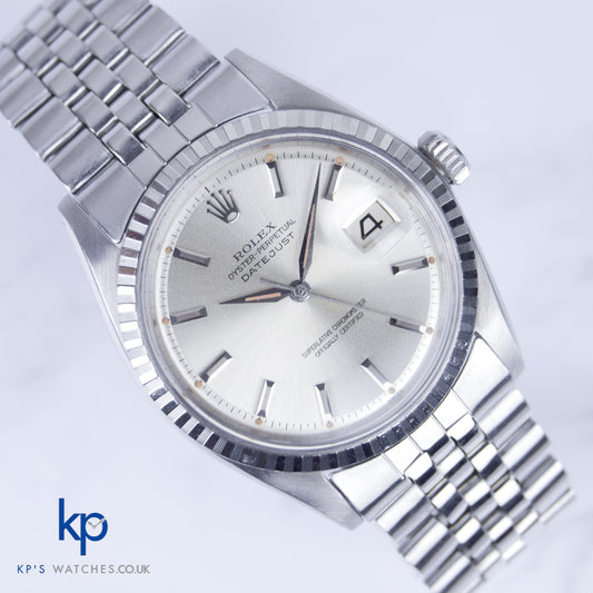 Rolex 1603 Oyster Perpetual Datejust 36 mm Automatic Vintage Mens Watch Leaf Hands