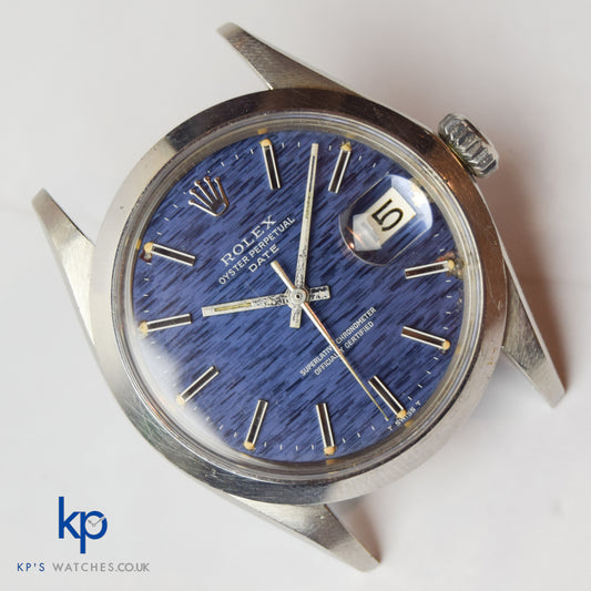 Vintage Rolex Oyster Perpetual Date 34 mm 1500 Blue Dial