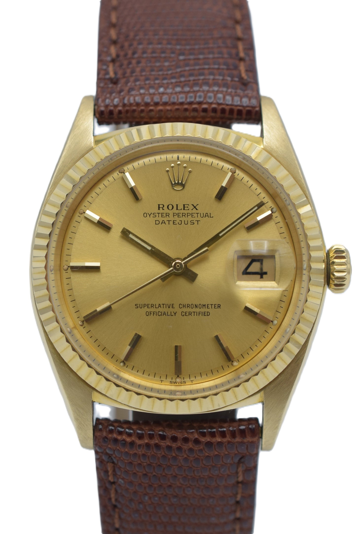 Mint Rolex Datejust 36 mm 14k Solid Gold Champagne Dial