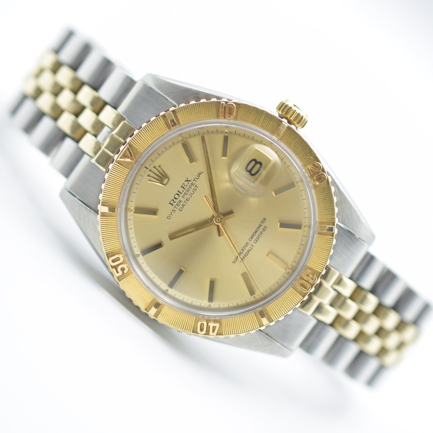 Vintage Mens Rolex Datejust 36 Turn-o-Graph Two Tone 1625 1570 Champagne Dial