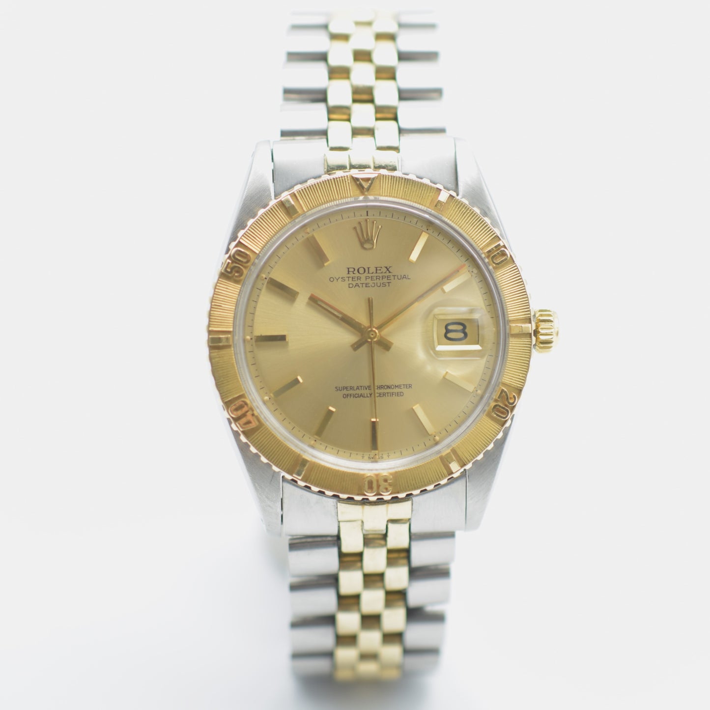 Vintage Mens Rolex Datejust 36 Turn-o-Graph Two Tone 1625 1570 Champagne Dial