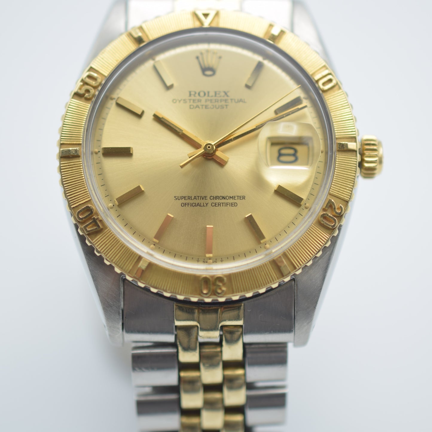 Vintage Mens Rolex Datejust 36 Turn-o-Graph Two Tone 1625 1570 Champagne Dial