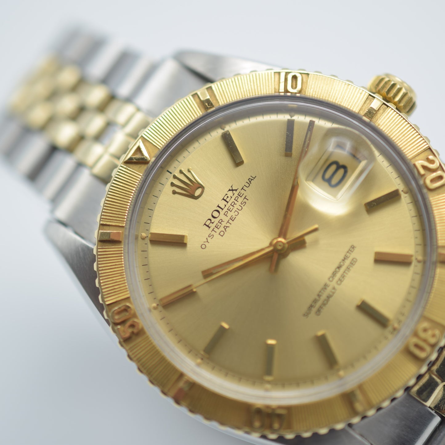Vintage Mens Rolex Datejust 36 Turn-o-Graph Two Tone 1625 1570 Champagne Dial
