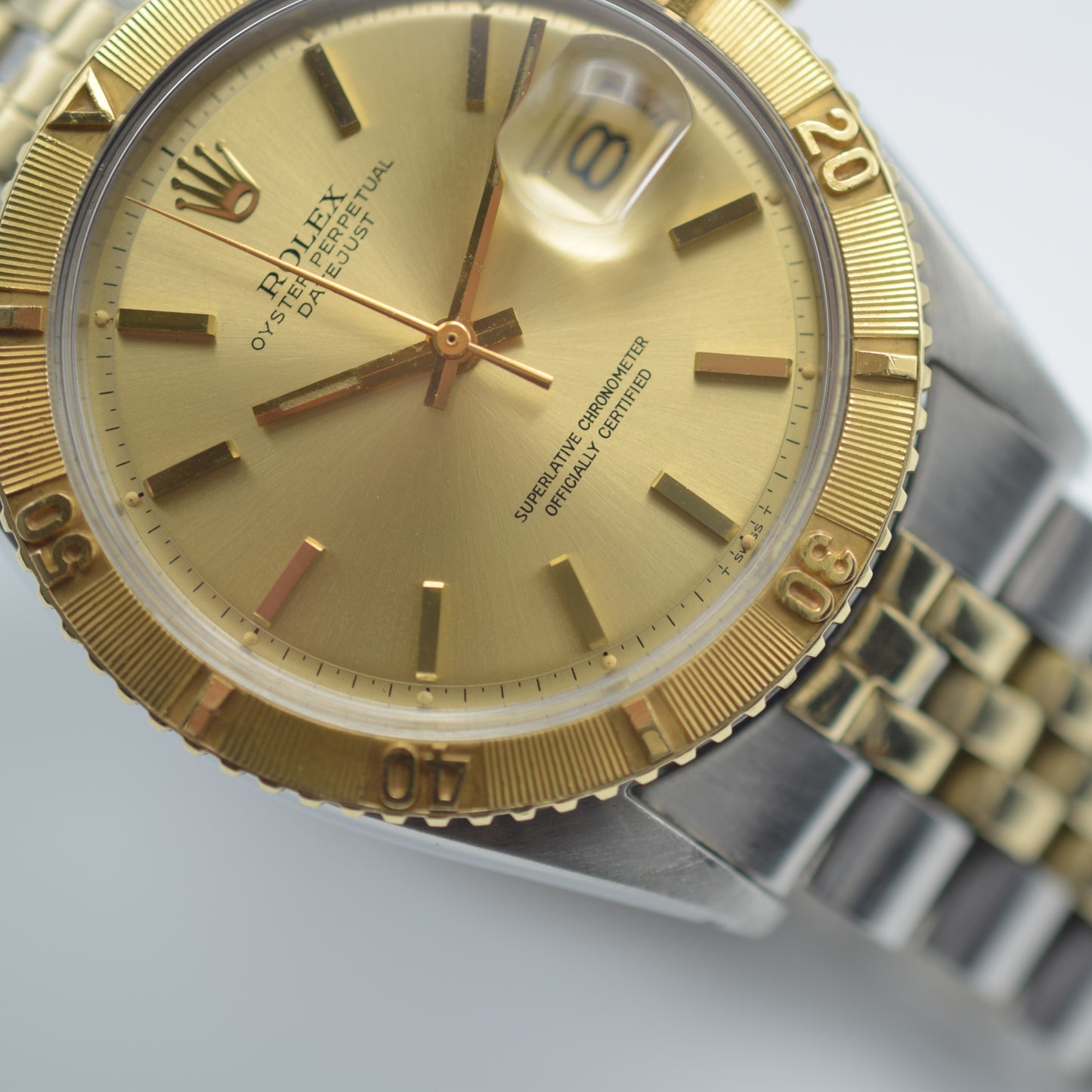 Vintage Mens Rolex Datejust 36 Turn-o-Graph Two Tone 1625 1570 Champagne Dial