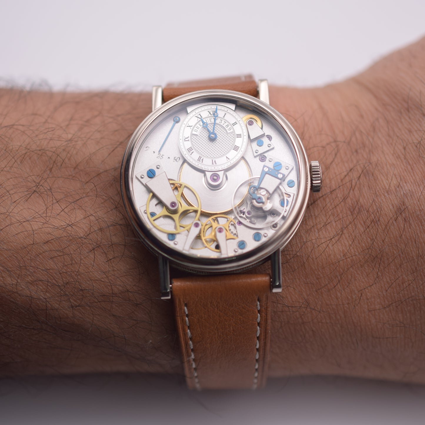 Circa 2006 Breguet Tradition 7027 37 mm 18k White Gold Open-Worked Dial