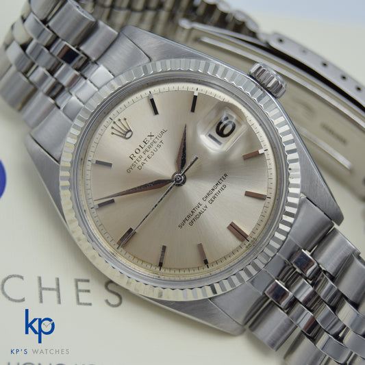 1960s Rolex Datejust 36 Leaf Hands Gold and Steel Jubilee Automatic Warranty