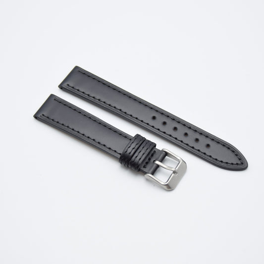 The Majd - Calfskin Leather Stitch Sports Strap - Black