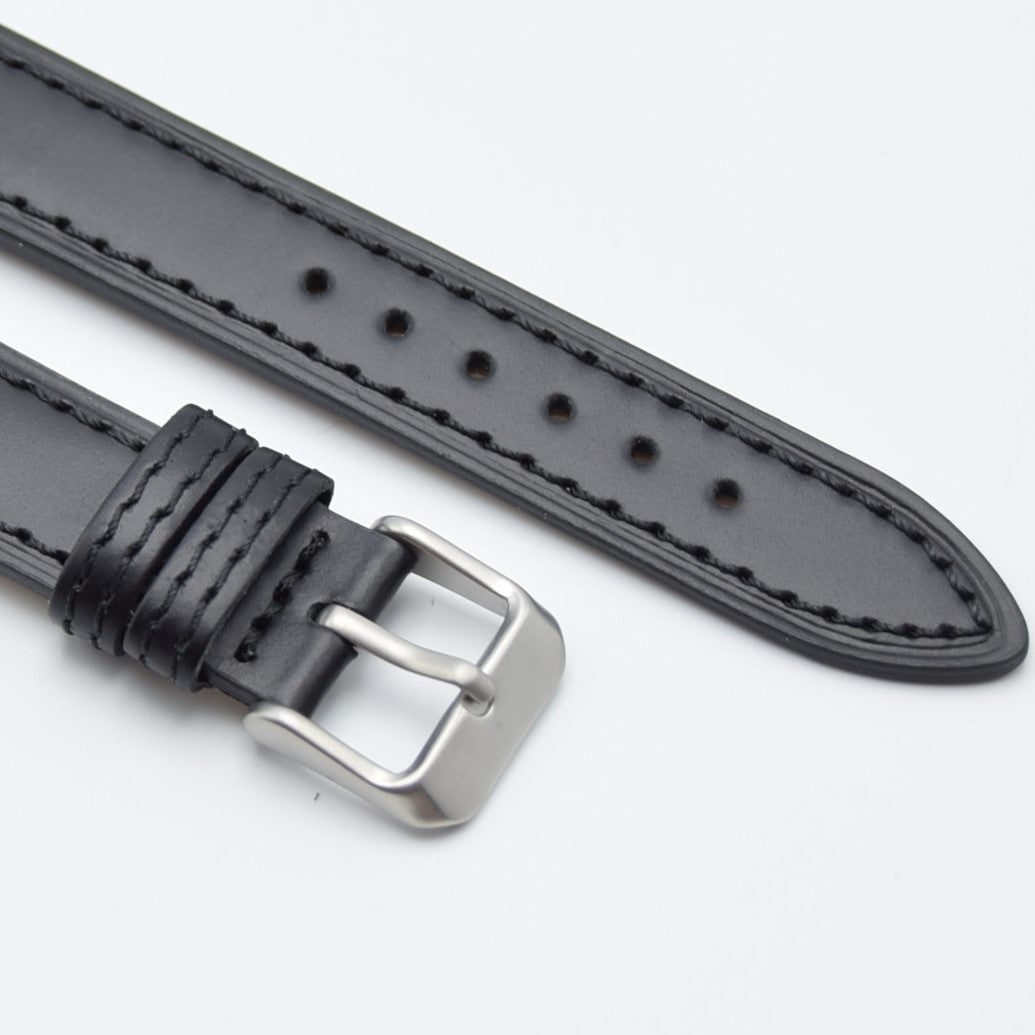 The Majd - Calfskin Leather Stitch Sports Strap - Black