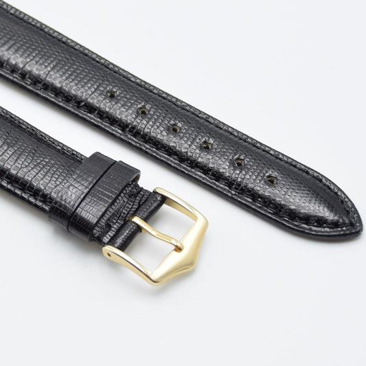 The Luko - Genuine Lizard Leather Dress Strap - Black