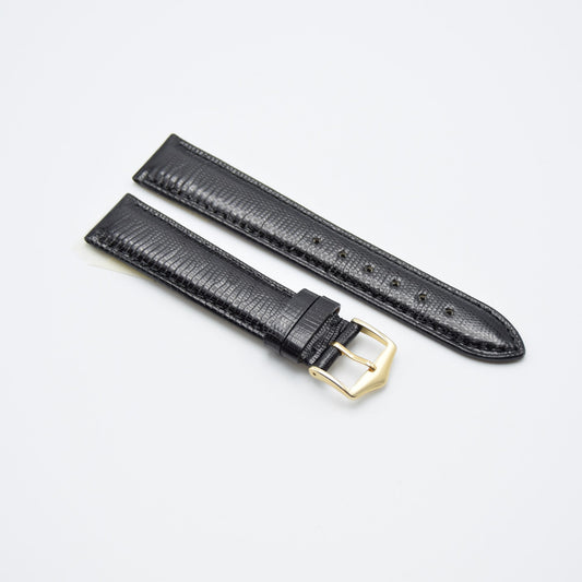 The Luko - Genuine Lizard Leather Dress Strap - Black
