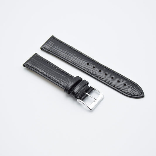 The Carmen - Lizard Grain Calfskin Leather Strap - Black