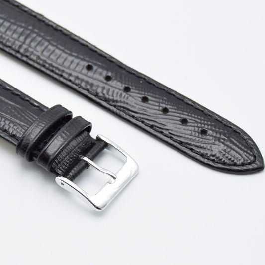 The Carmen - Lizard Grain Calfskin Leather Strap - Black