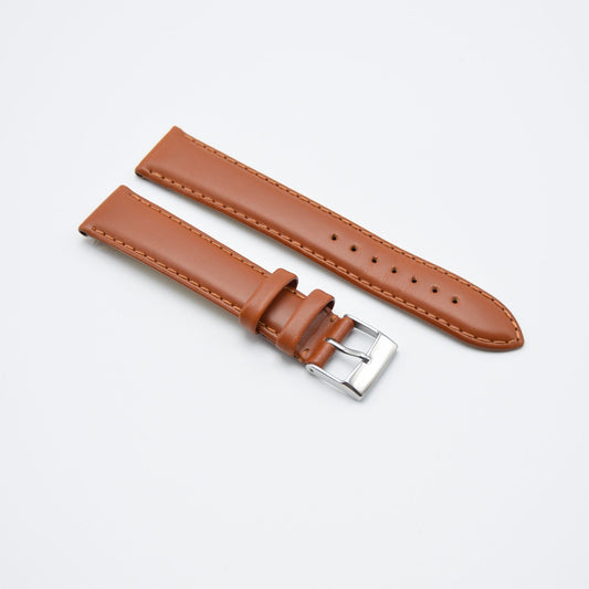 The Brin - 19mm Handstitched Calfskin Leather Dress Strap - Tan