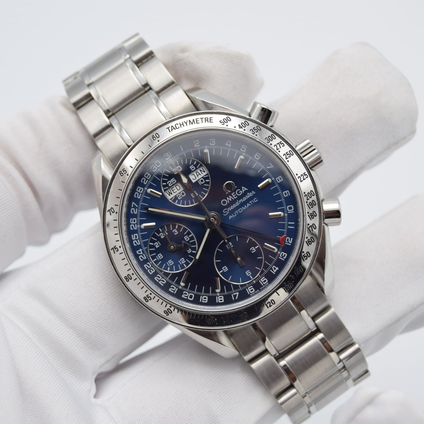 Omega Speedmaster Automatic Triple Calendar Blue Dial 3523.80