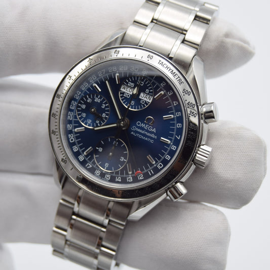 Omega Speedmaster Automatic Triple Calendar Blue Dial 3523.80