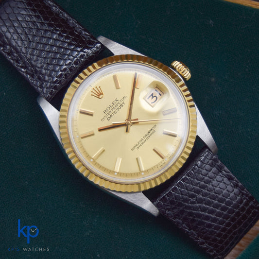 1972 Rolex Datejust 36 1601 Champagne Dial Two Tone